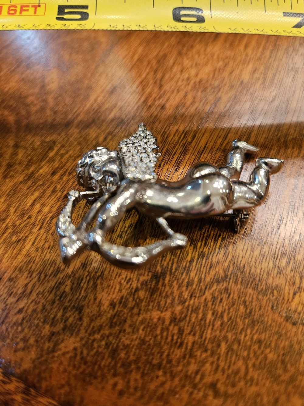 Silver Tone Cupid Brooch Pin - Accessory Brooch